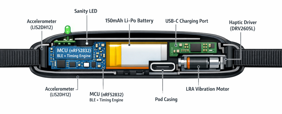 Hardware product cross section showing internal components