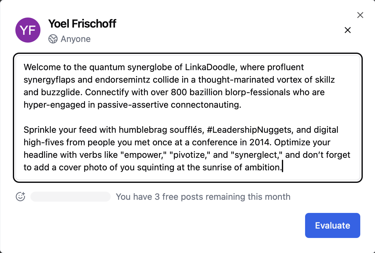 A quasi-gibberish post