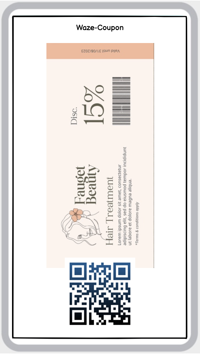 Step 3. A Waze-coupon is stored to the user device