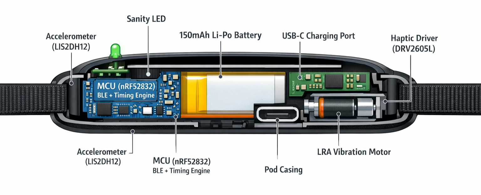 Hardware product cross section showing internal components