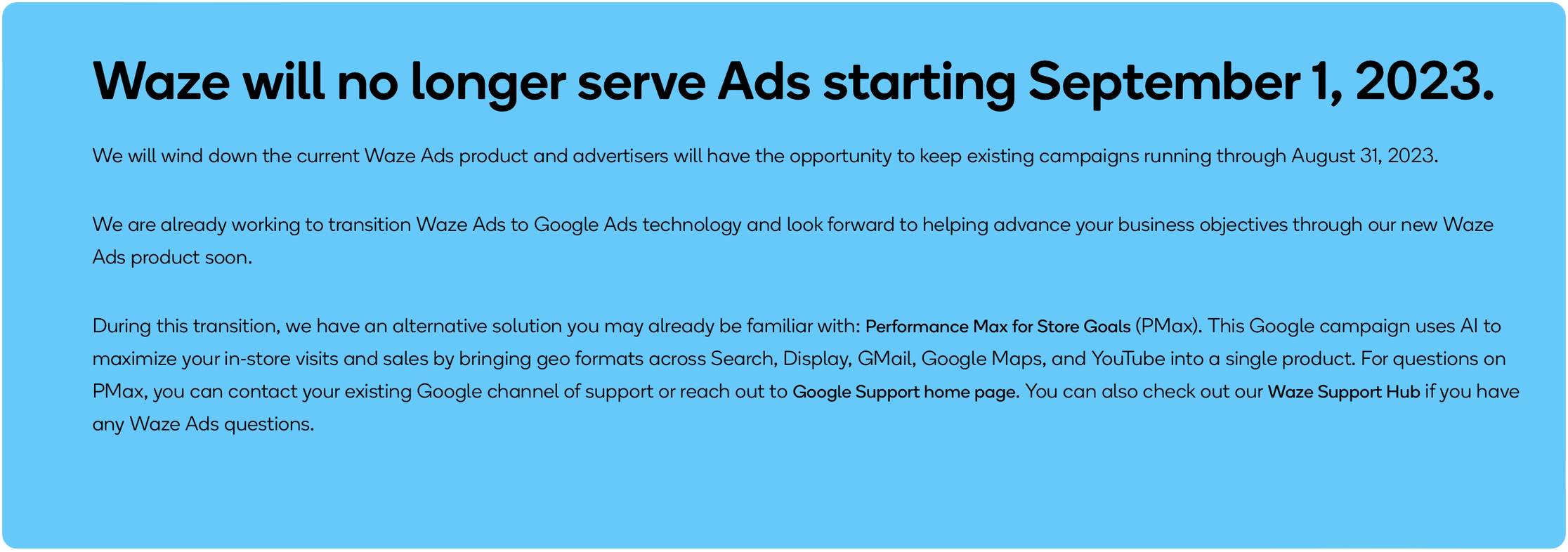 Waze is sunsetting native ad serving