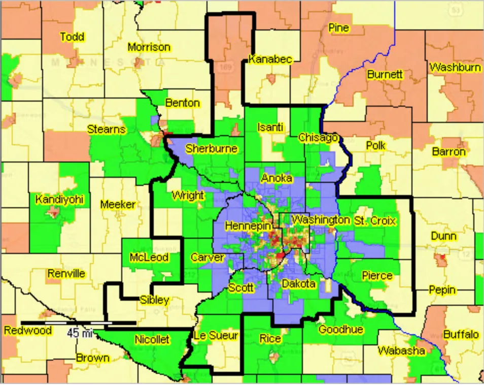 Hennepin county affluent areas